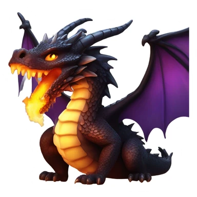 dark dragon breathing fire sticker