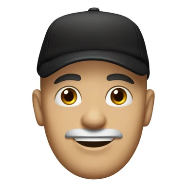 Bald Italian man with black cap and black t-shirt  sticker