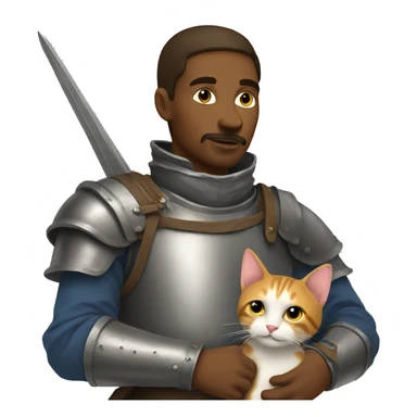 medieval soldier holding a cat sticker
