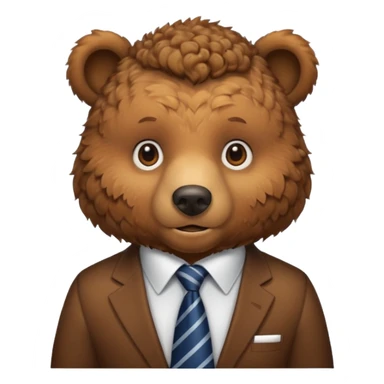 curly hair bear with tie sticker