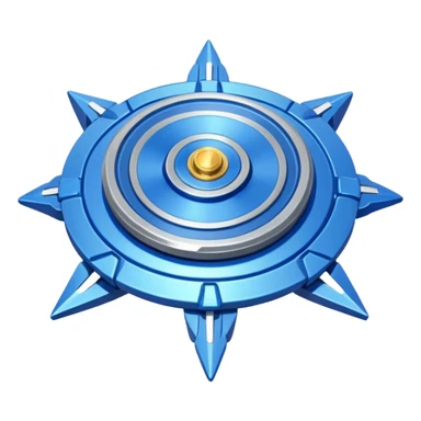 A blue Beyblade with 3 pointed blades like Victory Valtryek sticker