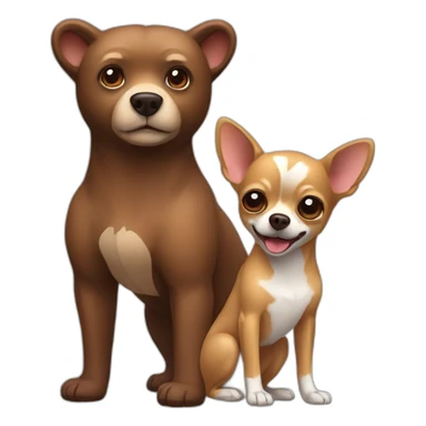 A Brown Bear and a Chihuahua sticker