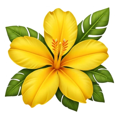 tropical flower yellow sticker