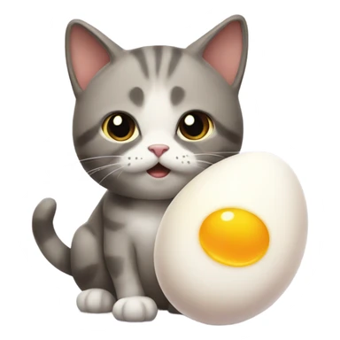 Cat with egg friend sticker