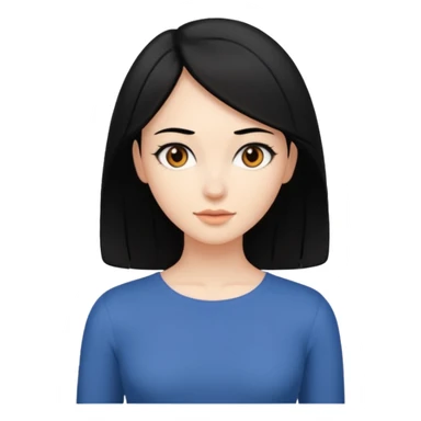 Zayif ince belli kadin siyah sacli sticker