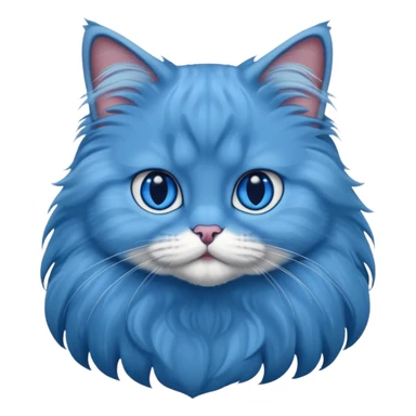 A cat which is a brittish longhair whit is blue color and hes eyes are blue sticker