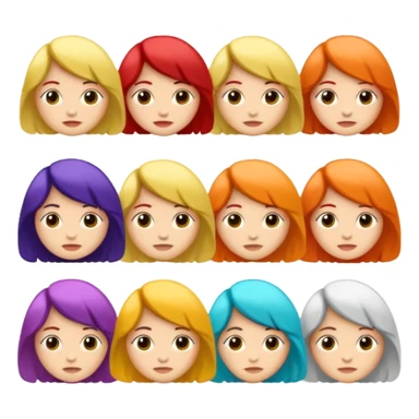 una cabeza con pelo de diferentes colores sticker