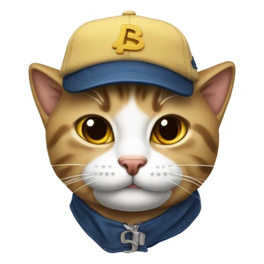 Gato con gorra de barrio sticker