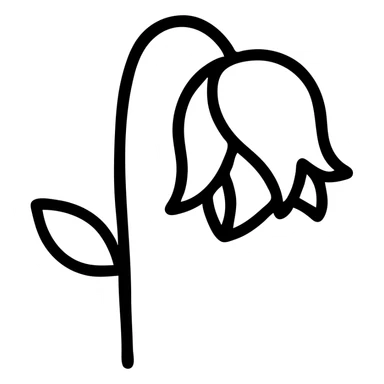 Wilted rose flower with drooping petals sticker
