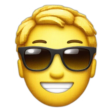 smiley with a pixel-sunglass sticker