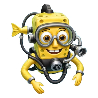 SpongeBob scuba diving sticker