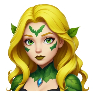 poison ivy fortnite skin blue eyes, yellow hair, green lips sticker