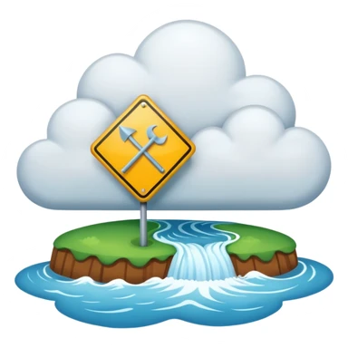 flood with wrong sign to clouds sticker