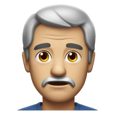 an angry father portrait, black hair sticker