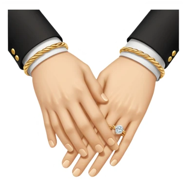 Two hands in a engagement..One hand of groom and one hand of bride. sticker