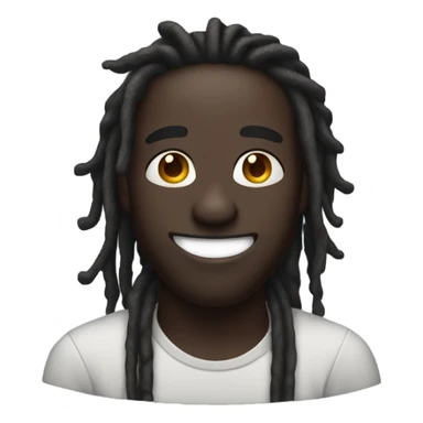 dark skin man with dreads and nose piercing on right side on nose laughing sticker