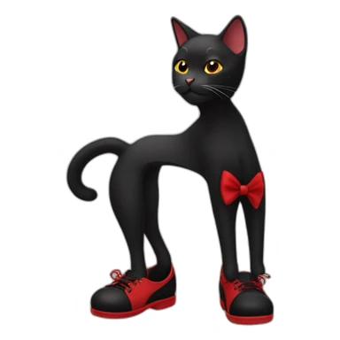 A Black cat with red shoes sticker