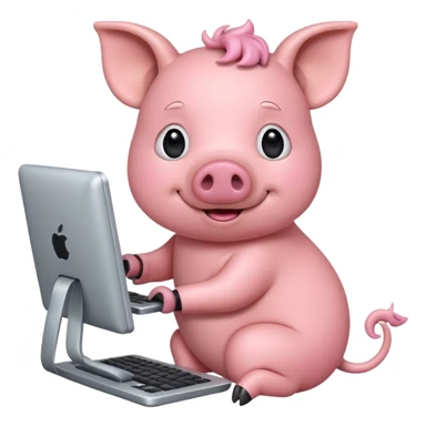 pig with a computer sticker