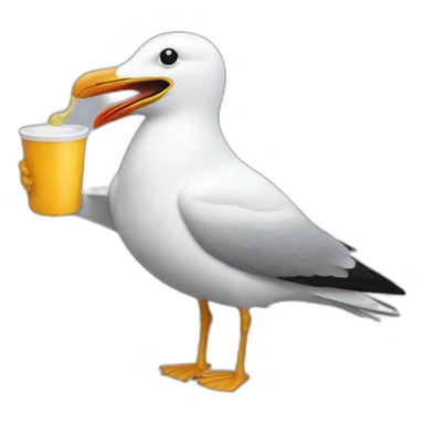 Seagull taking medicine sticker