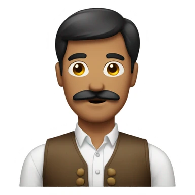 man with black mustaches sticker