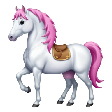 a white horse with pink mane sticker