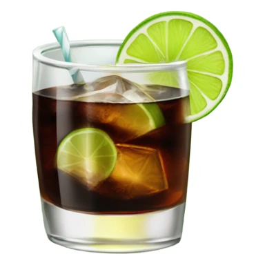 Rum and coke with 1 lime sticker