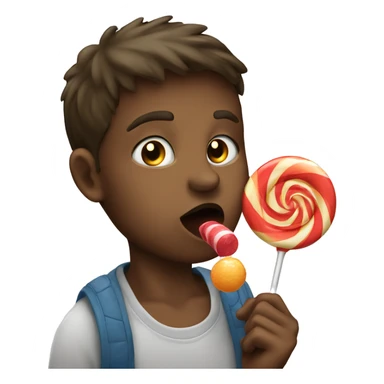 Boy sucking a lollipop  sticker