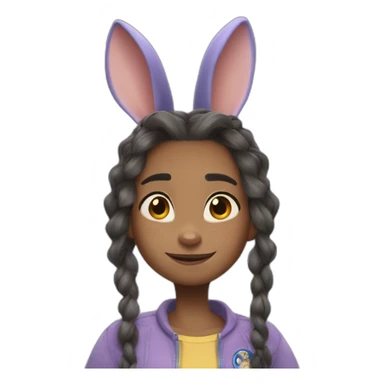 Judy Hopps con cabello crespo sticker