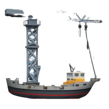 generate a crane that kind that takes boats from the water sticker