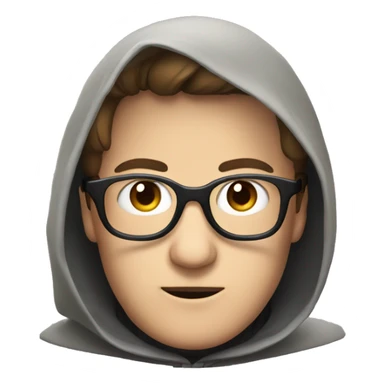 a detective with a cloak-covered face and black glasses sticker