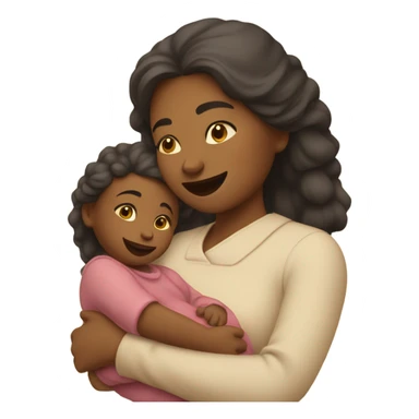 Mom and baby girl sticker