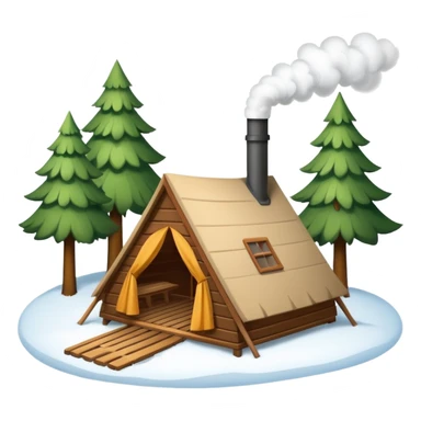 a tent that is a sauna and its smoke out the pipe
try one with snow and trees around also sticker