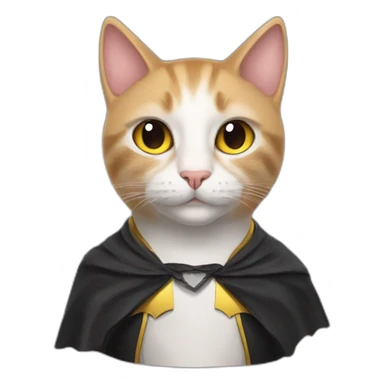 a cat with batman musk sticker