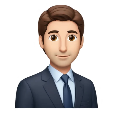 Ross Geller from Friends TV show with brown hair and suit sticker