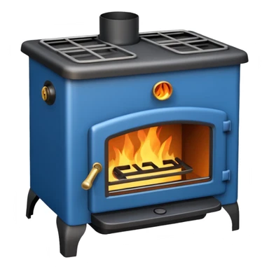 blue wood burning stove sticker