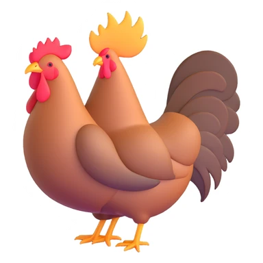 cartoonish hen with round body and visible feathers sticker