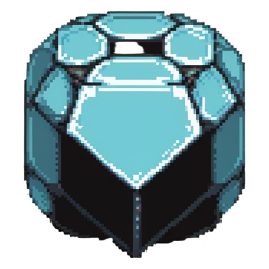 blocky minimal square pixel art Minecraft diamond, very simple shapes sticker