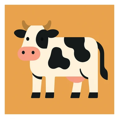 Flat design style cow sticker