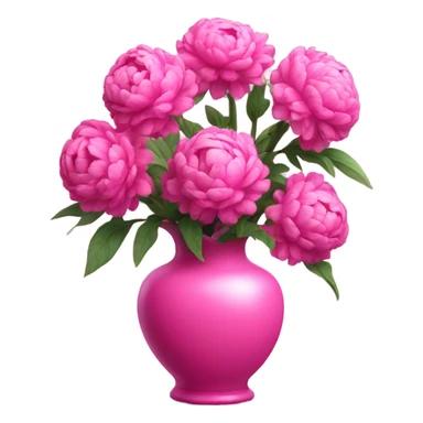 Realistic Bright pink pions in vase sticker