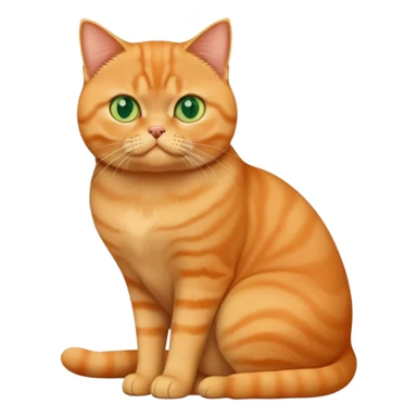Full body sitting orange British shorthair cat with green eyes sticker