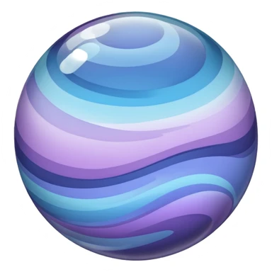 Create a glass orb or sphere with swirling colors that convey a magical and special feeling. Use soft, muted purples and blues, avoiding bright or neon tones, to create a calm and harmonious look. Keep it visually ap
 sticker
