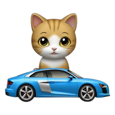 Un chat sur une Audi sticker