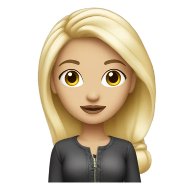 Fashion designer blond girl with cute face sticker