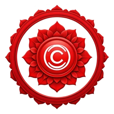 Intricate, beautiful, Root chakra symbol, solid background  sticker
