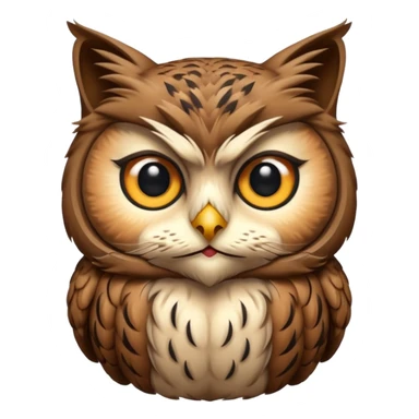 A owl with a cat head sticker