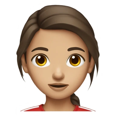 Brunette hair brown eye girl with American football sticker