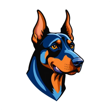 Blue Doberman named diesel  sticker