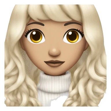 gyaru Girl with very Long lashes and white skin sticker