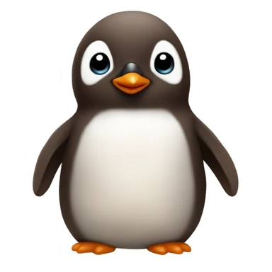 fuzzy brown baby penguin sticker