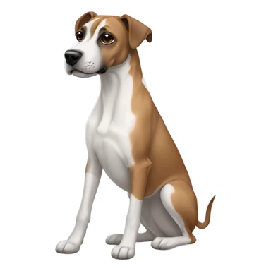 white boxer cross greyhound with jack Russel markings  sticker